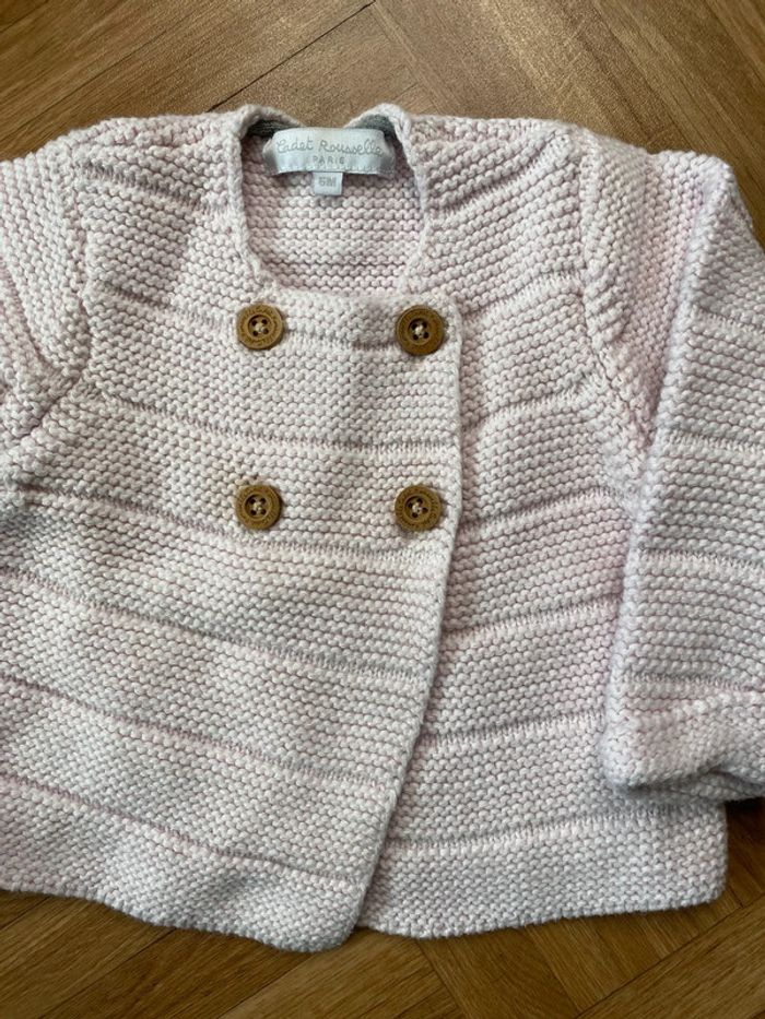 Gilet en tricot rose taille 6 mois Cadet Rousselle - photo numéro 2