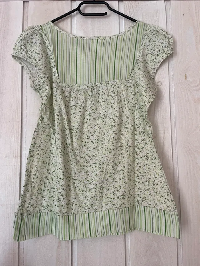 T-shirt MC liberty vert - Camaïeu - S - photo numéro 2