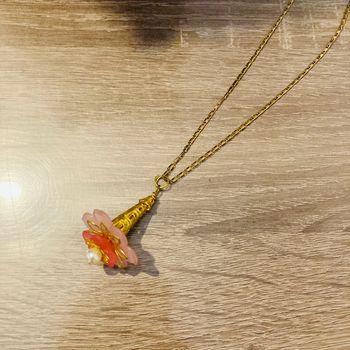 Collier doré et rose 🌿