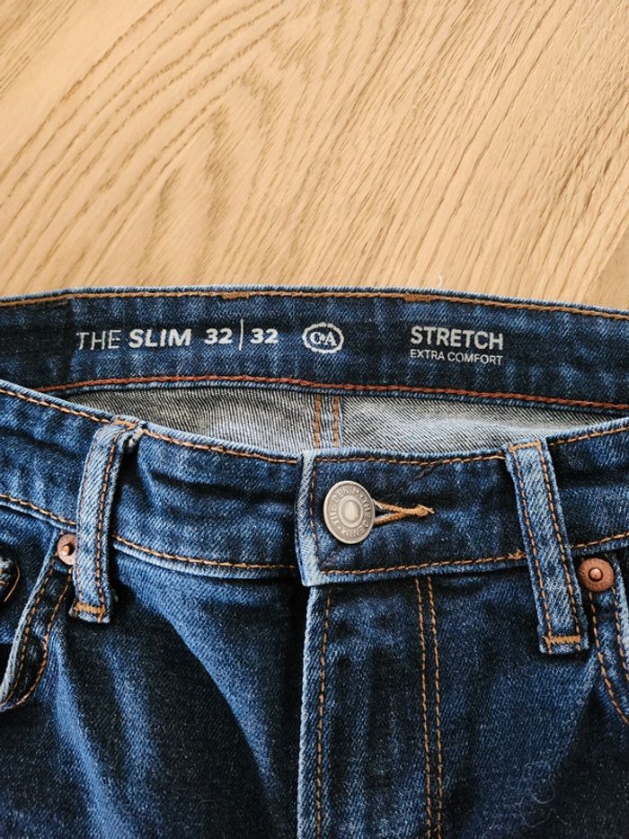 Pantalon jean bleu brut excellent état Taille 42 stretch C&A slim - photo numéro 3