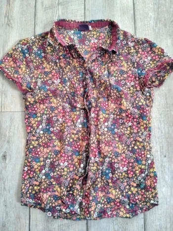 Jolie chemise manches courtes fille effet vintage Sergent Major 12 ans