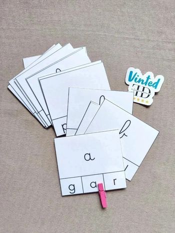 26 Cartes à pinces pour apprendre les lettres cursives fines