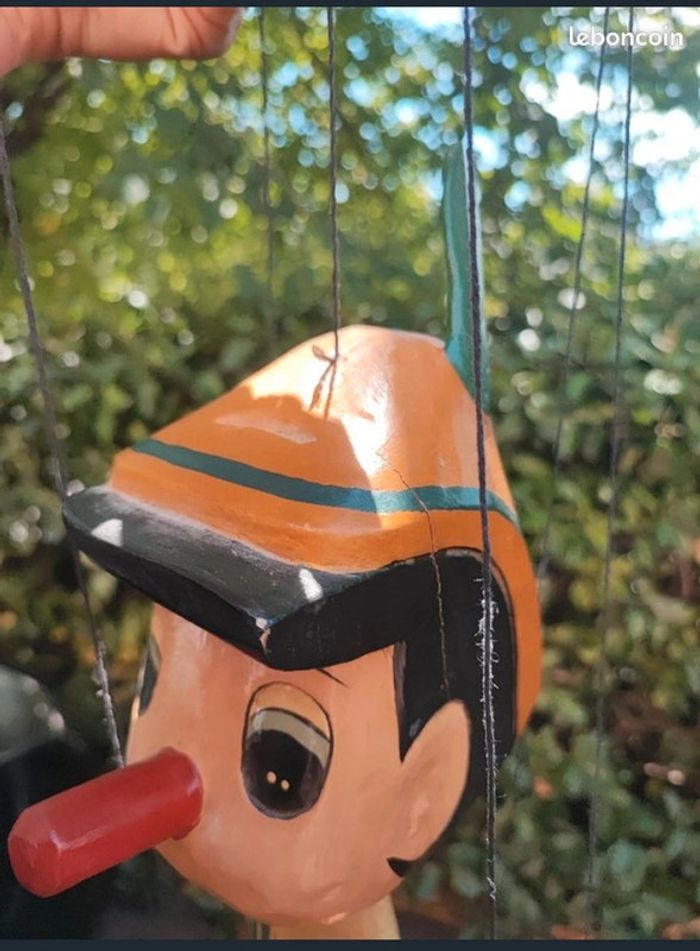 Grande marionnette en bois Pinocchio - photo numéro 4
