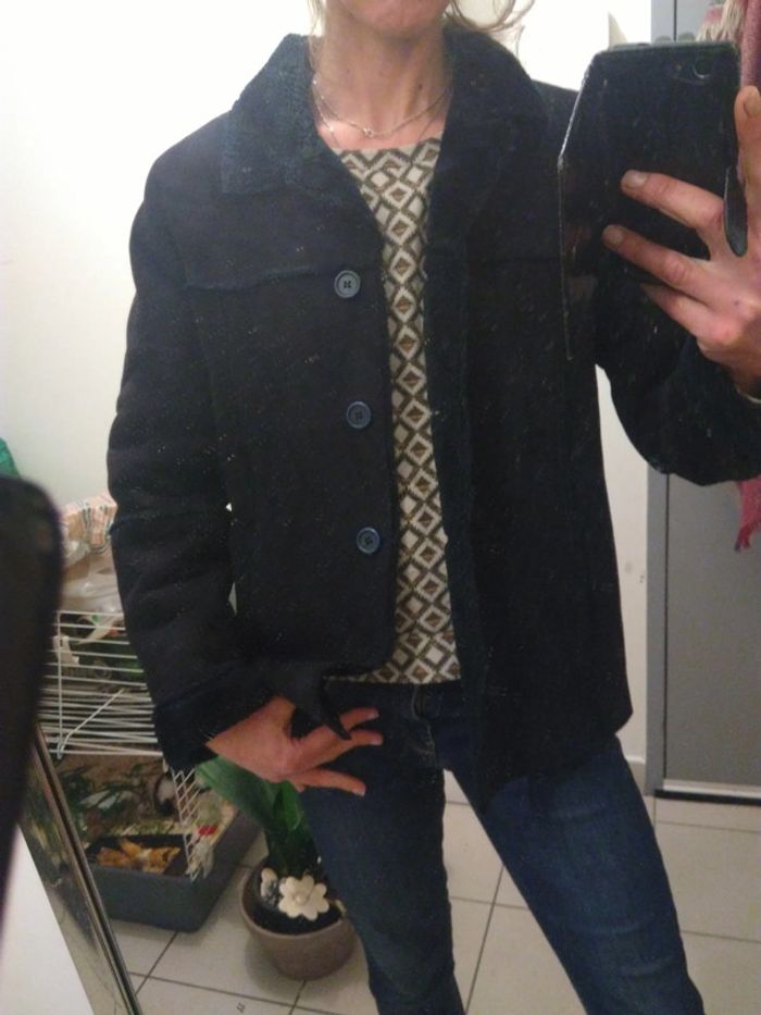 Manteau femme 40 noir fourré 39 - photo numéro 2