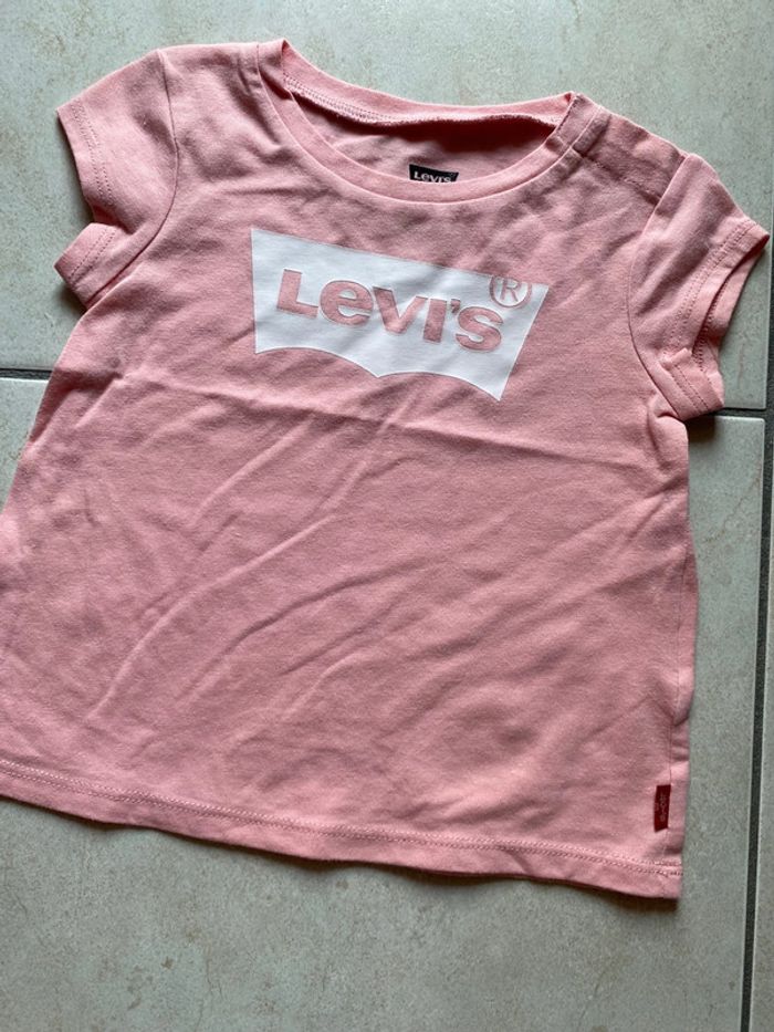 T-shirt fille rose Levis 12 mois - photo numéro 2