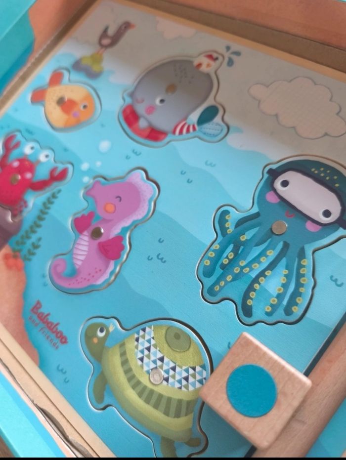 Puzzle jeu de pêche à la ligne en bois - photo numéro 4