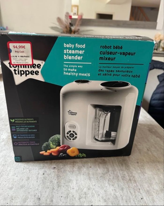 Robot cuiseur mixeur vapeur pour bébé tommee tippee