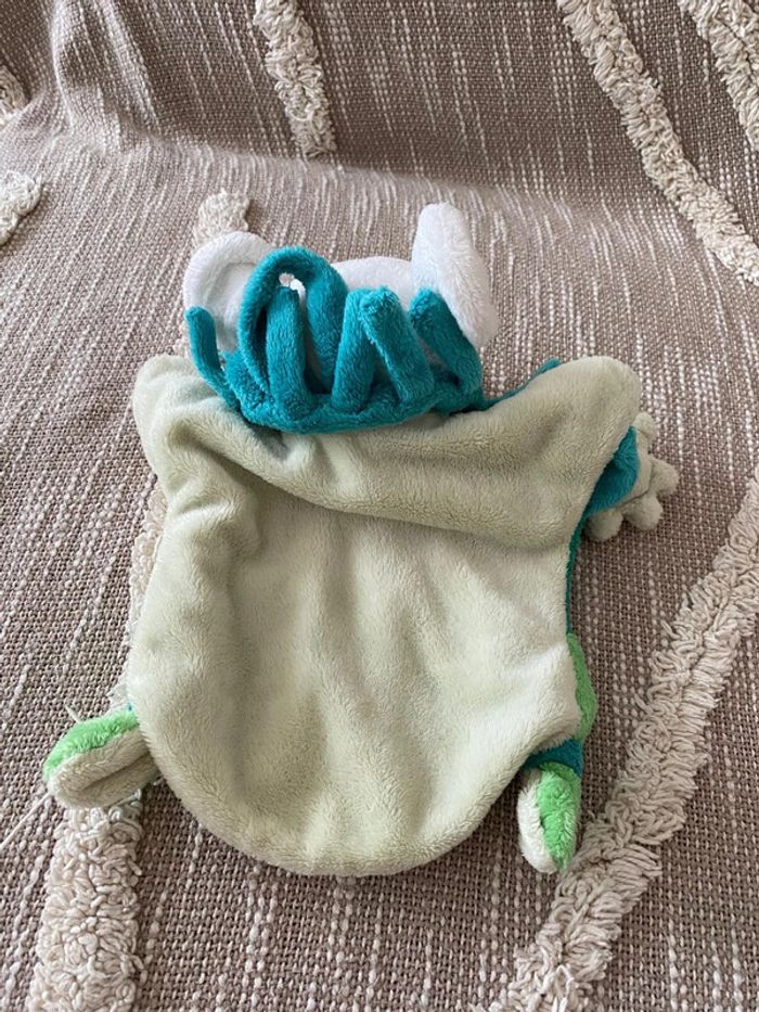 Peluche doudou et compagnie marionnette 26cm souris blanche et verte soleil très bon état - photo numéro 4