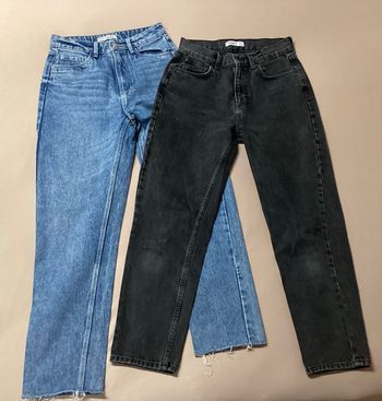 Lot de 2 jeans femme bleu et noir 36