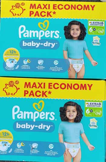 152 couches Pampers taille 6 plus