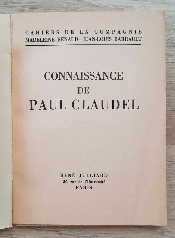 Cahiers Renaud-Barrault - N°12- Connaissance de Paul Claudel - - photo numéro 8