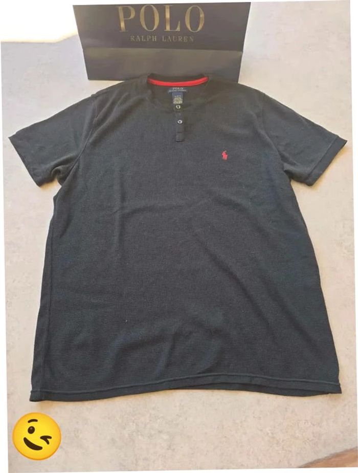 T-shirt Ralph Lauren XL coupe col rond noir Homme Men tee120 - photo numéro 4