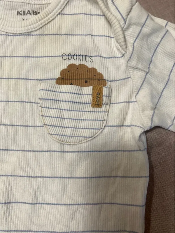 Body bébé Kiabi rayé 18 mois – motif cookie 🍪 - photo numéro 2
