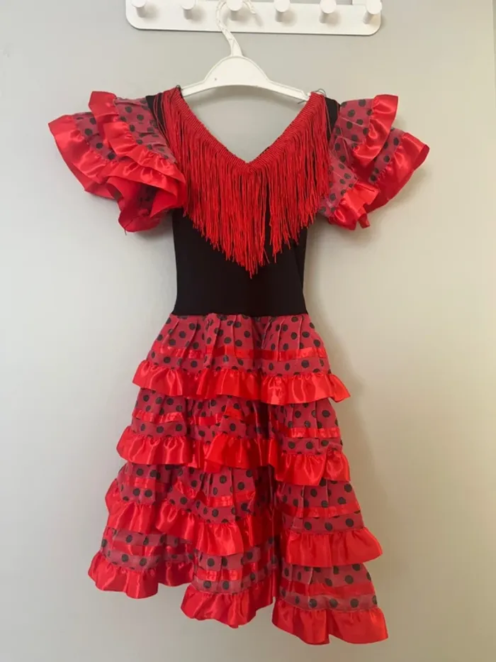 Déguisement robe flamenco en taille 3 / 4 ans - photo numéro 4