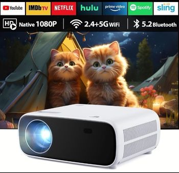 Vidéo-projecteur avec support 4k bluetooth wifi