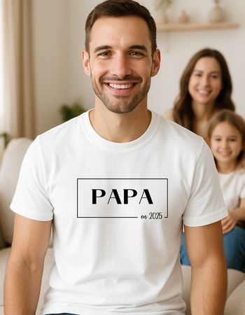 T-shirt annonce de grossesse papa année personnalisable