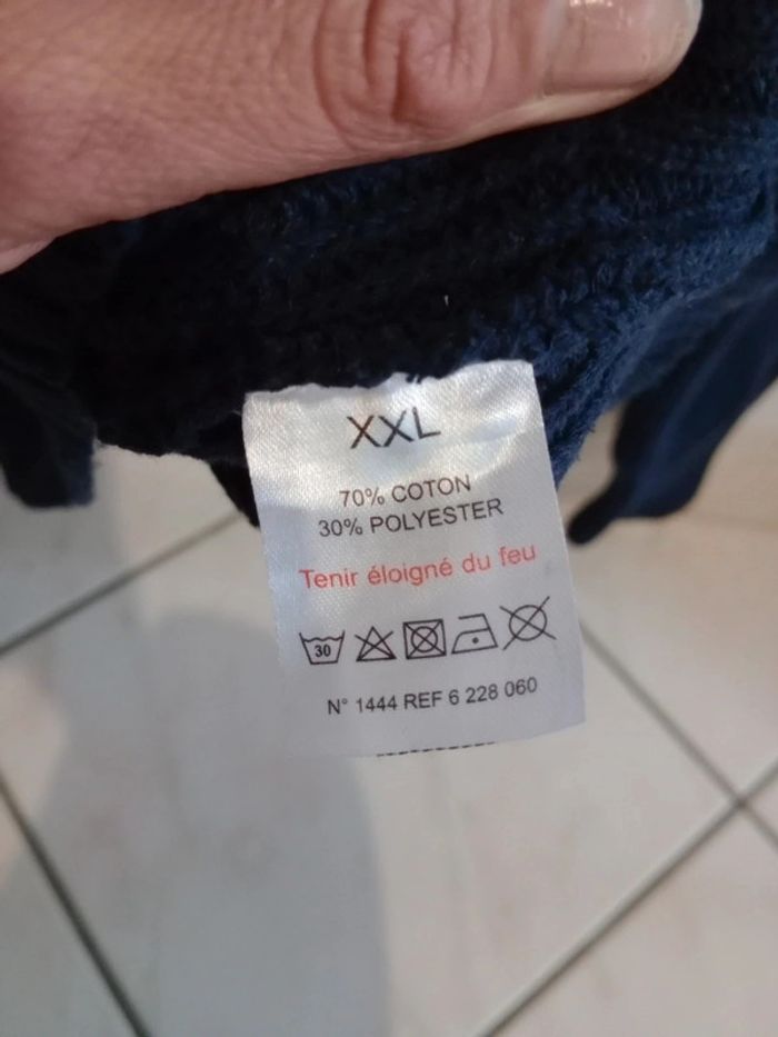 Pull homme type camionneur XXL bleu marine c86 - photo numéro 8