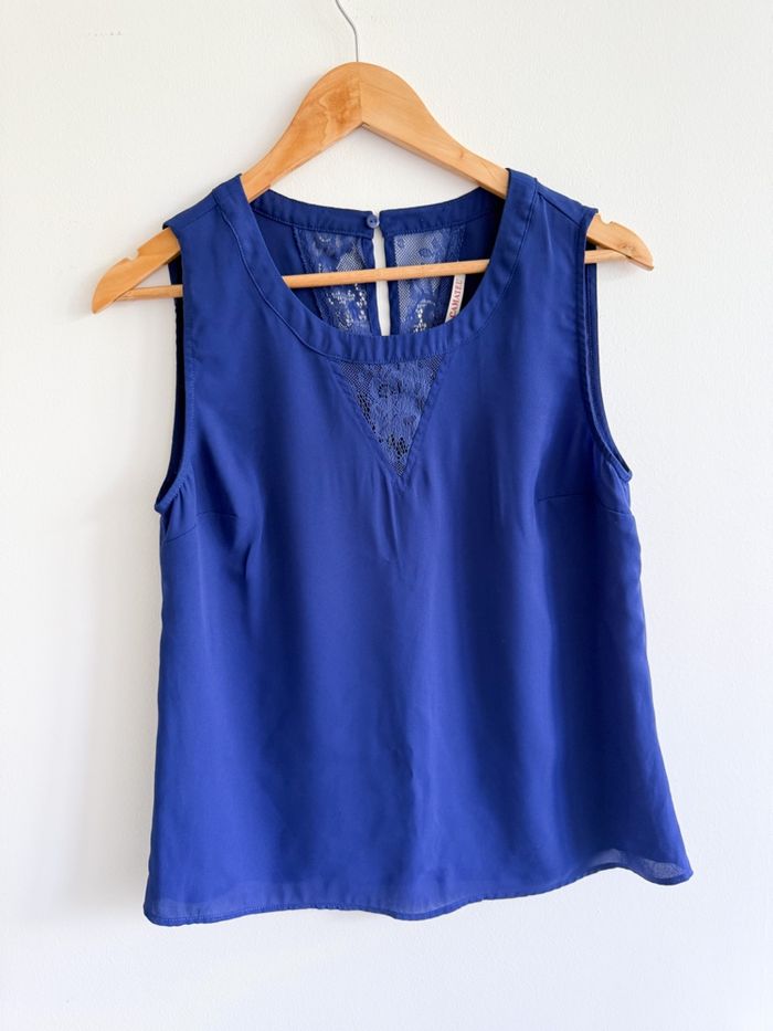 Blouse bleu roi camaïeu taille 36 S - photo numéro 2