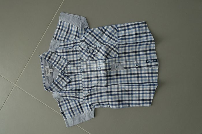 Chemise manches courtes
Carreaux bleus
Alphabet
12 mois