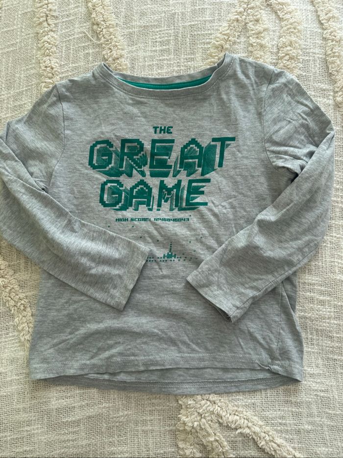 TEE shirt garçon 6 ans gris manches longues
