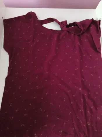 t.shirt bordeaux. Bi-matière. Taille M