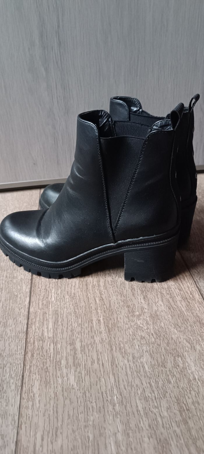 Bottines noires gros talons - photo numéro 5