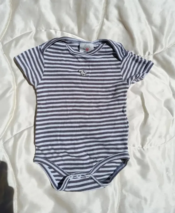 Body manches courtes blanc rayé Little Star 2/4 mois 62 cm