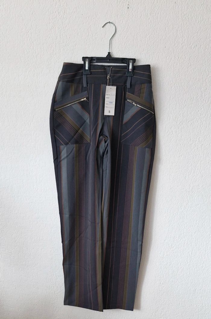 🧡 Pantalon gris pour femme taille S - photo numéro 2
