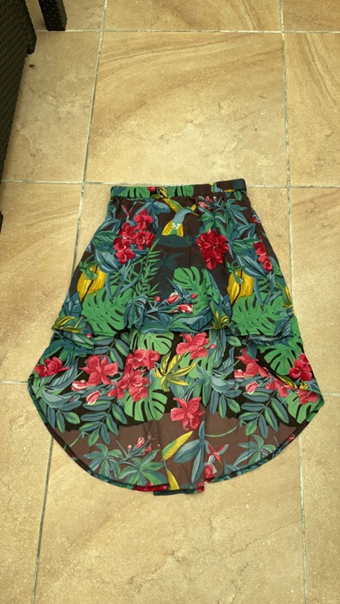 Jupe asymétrique voile tropical 13 ans neuve (n°14) - photo numéro 2