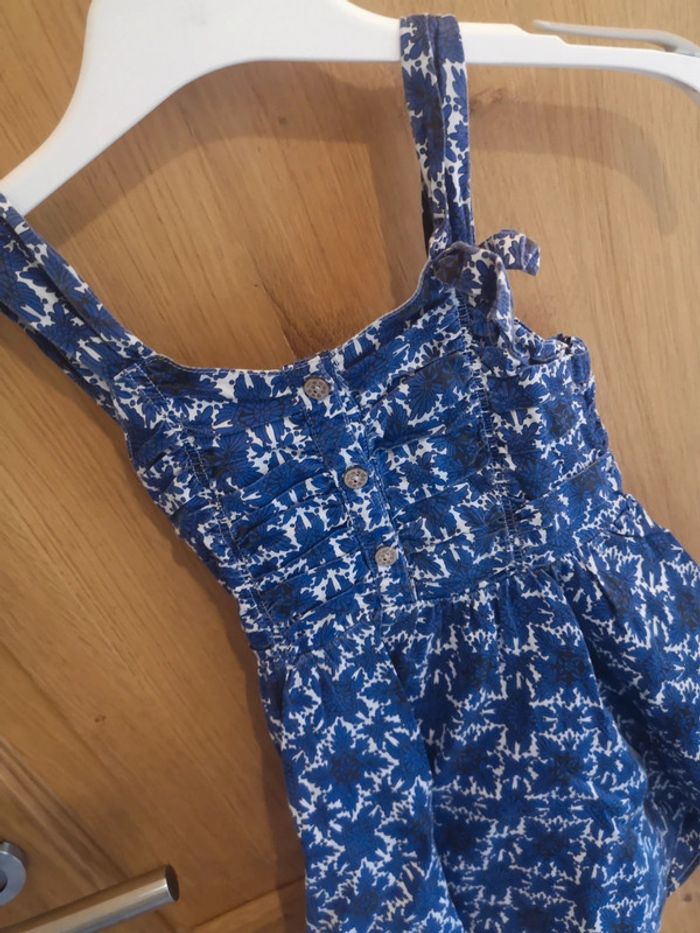 Robe fleurie en bleu et blanc à bretelles IKKS 6 ans - photo numéro 4
