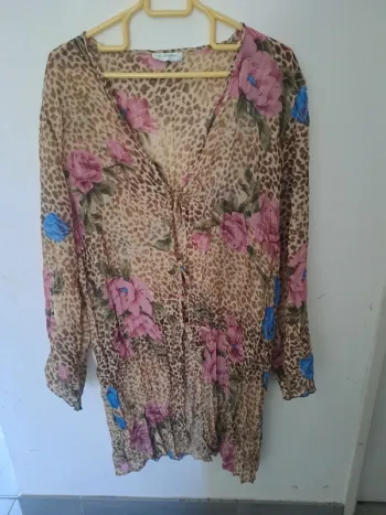 Blouse longue / Tunique Léopard Fleur Ulla Popkin 48/50