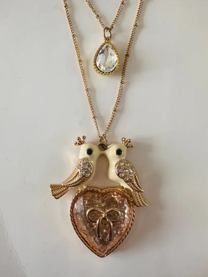Vintage Collier Betsey Johnson – Love You Love Birds - photo numéro 3