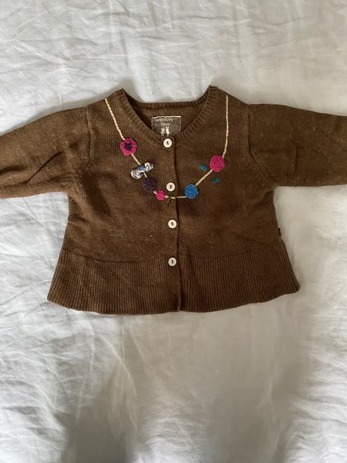 Gilet marron 12 mois Natalys