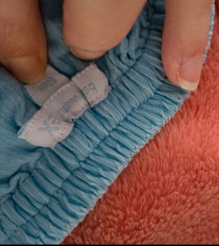 Jupe Bébé Fille 6 Mois - Velours Côtelé Bleu Ciel à Volants - photo numéro 3