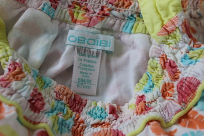 Lot 6 mois été de 3 ensembles robes + bloomers + gilet - photo numéro 9