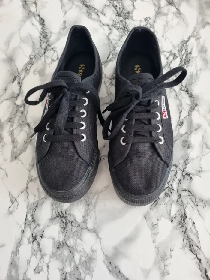 Basket Superga a plate-forme noir - photo numéro 13