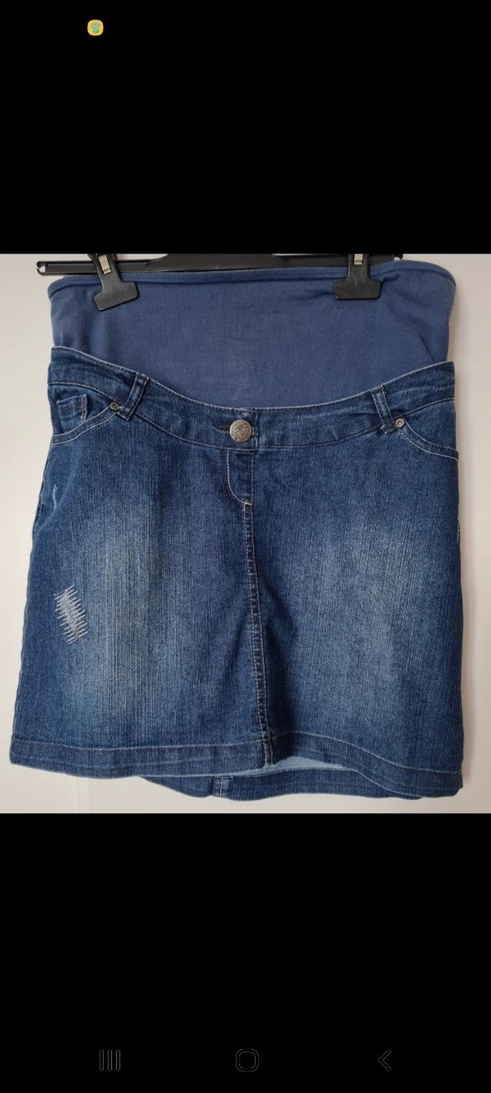 Jupe en jeans grossesse avec bandeau