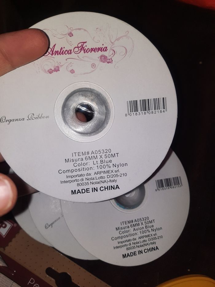 Lot ruban fin ortanza 6mm sur 50m chacun bleu rose clai foncé babyshower - photo numéro 2
