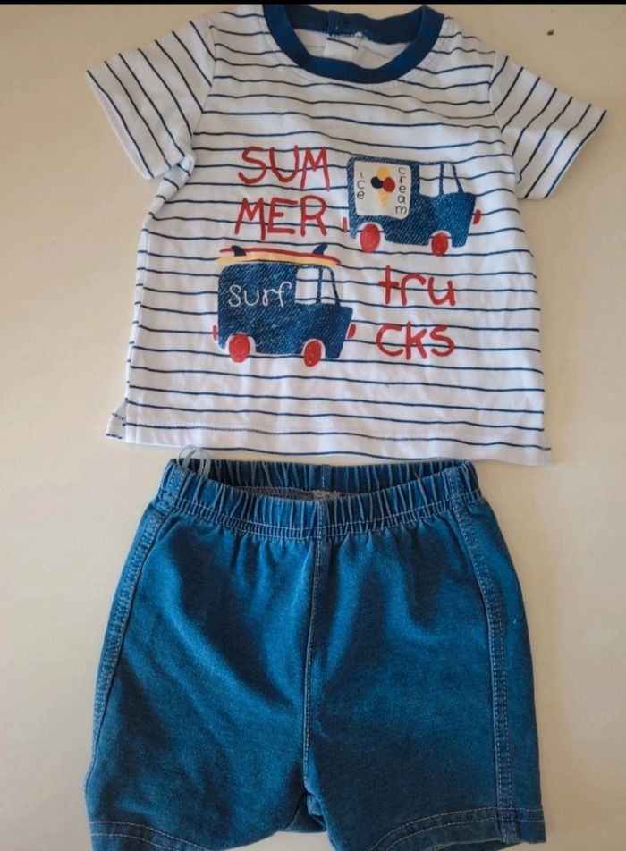 Lot 4 ensembles shorts +tee-shirts 6 mois marques mélangé - photo numéro 9