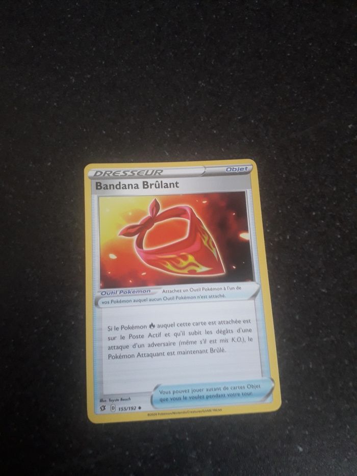 Bandana Brûlant carte Pokémon neuve