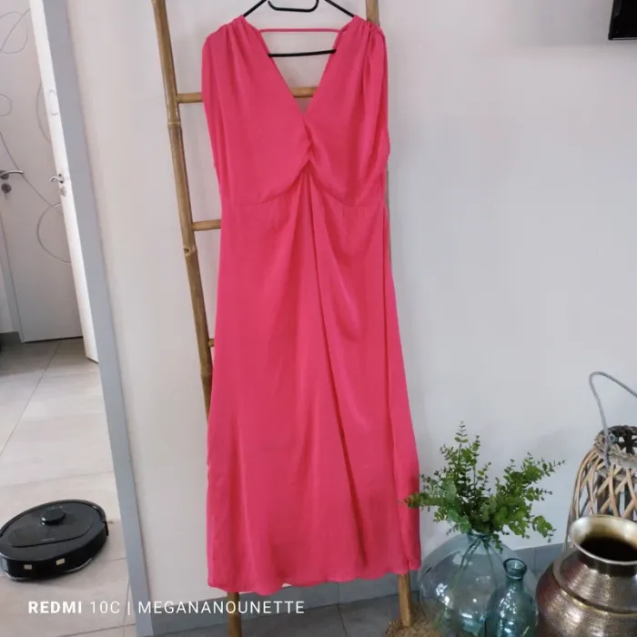 💗 Robe Longue Rose Fluo – Taille 42 – Boutique Indépendante 🌞 Élégante & Unique - photo numéro 3