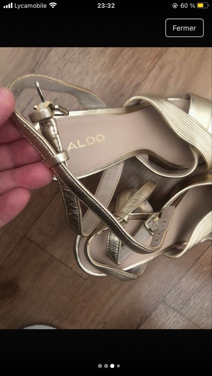 Sandale a talons doré marque aldo - photo numéro 3