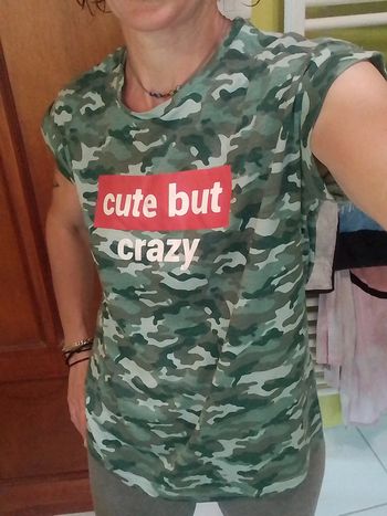T-shirt femme camouflage vert kaki