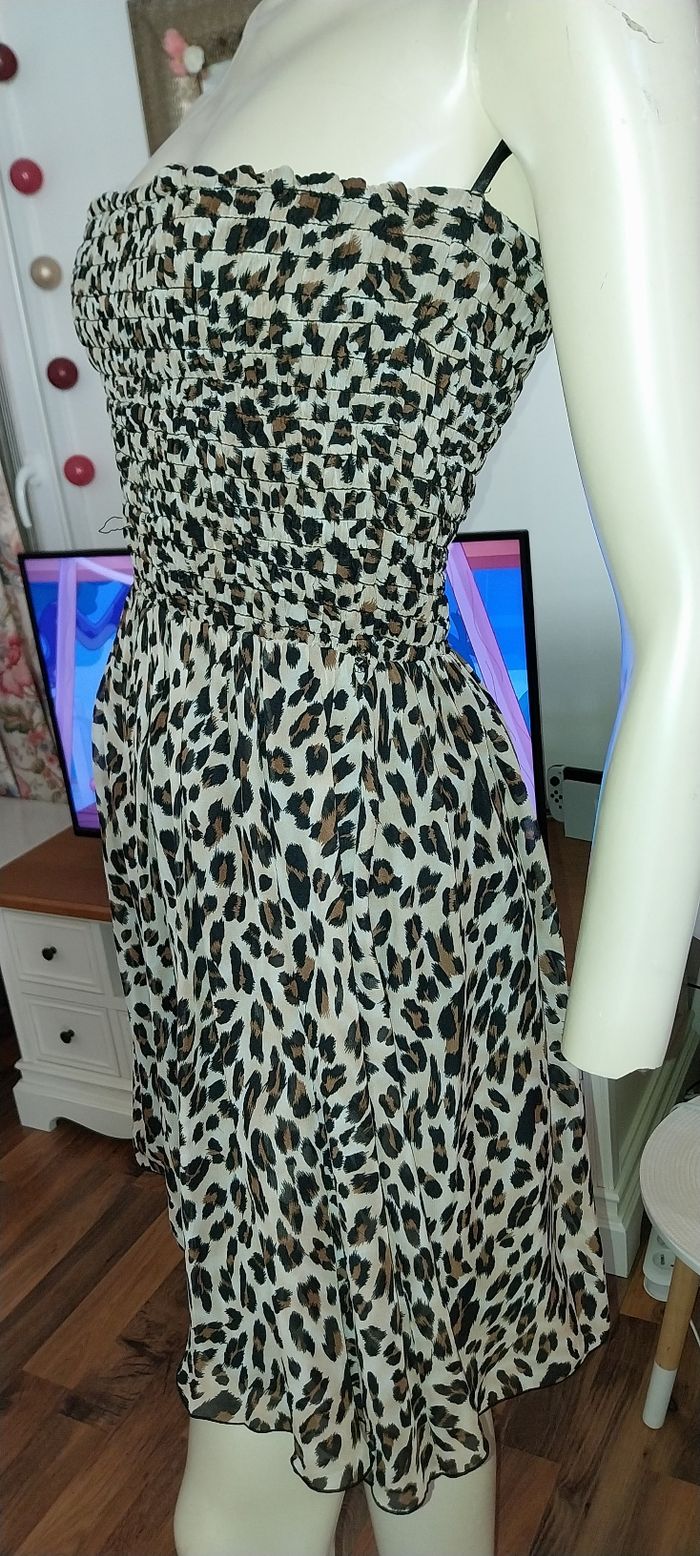 Robe bustier smocké léopard by Morgan taille M Très bon état - photo numéro 4