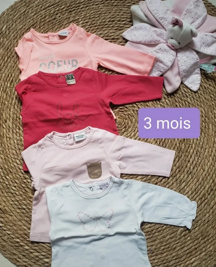 Lot de maillot manches longues 3mois
