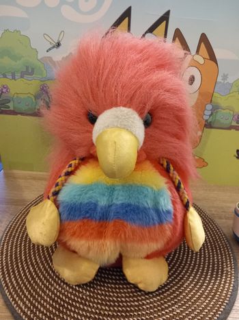 Peluche oiseau multicouleurs Ajena vintage 34cm 