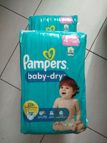 Pampers Baby Dry T4 2x45 Couches 9-14kgs