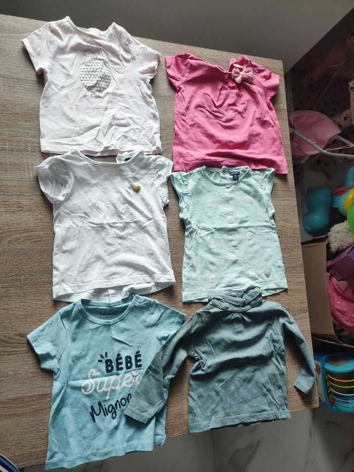Lot tee shirt fille 12 mois - photo numéro 3