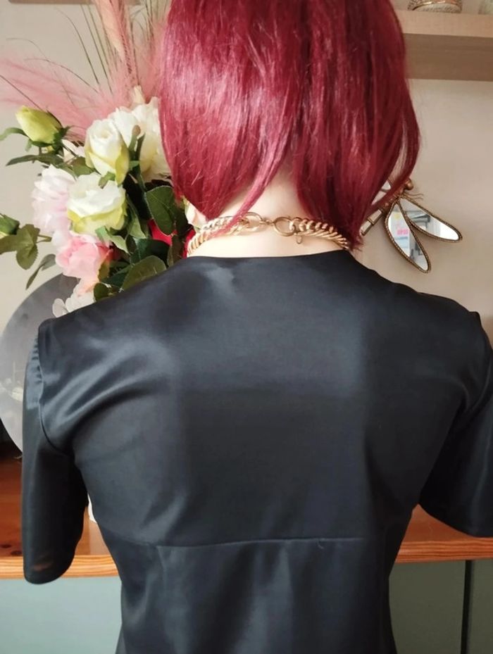 💗Robe Noire Satinée/Irisée Irena Gregori T34/36💗 - photo numéro 9
