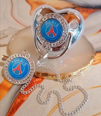 Tétine argenté paris saint germain bleu